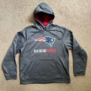 New England Patriots Sweatshirt Mens Medium Pullover Hoodie Grey NFL Apparel